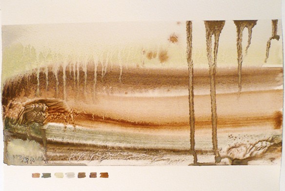 Ashley River/Rakahuri 3 (storyboard), mineral pigments on Sandford paper